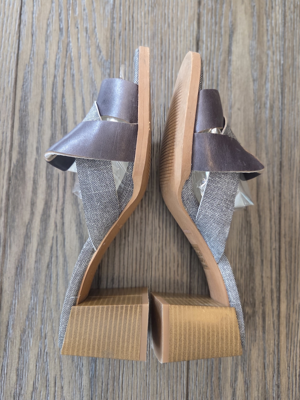 Unity in Diversity Brown and Gray Slip-On Block Heel Mules - Picture 5 of 8